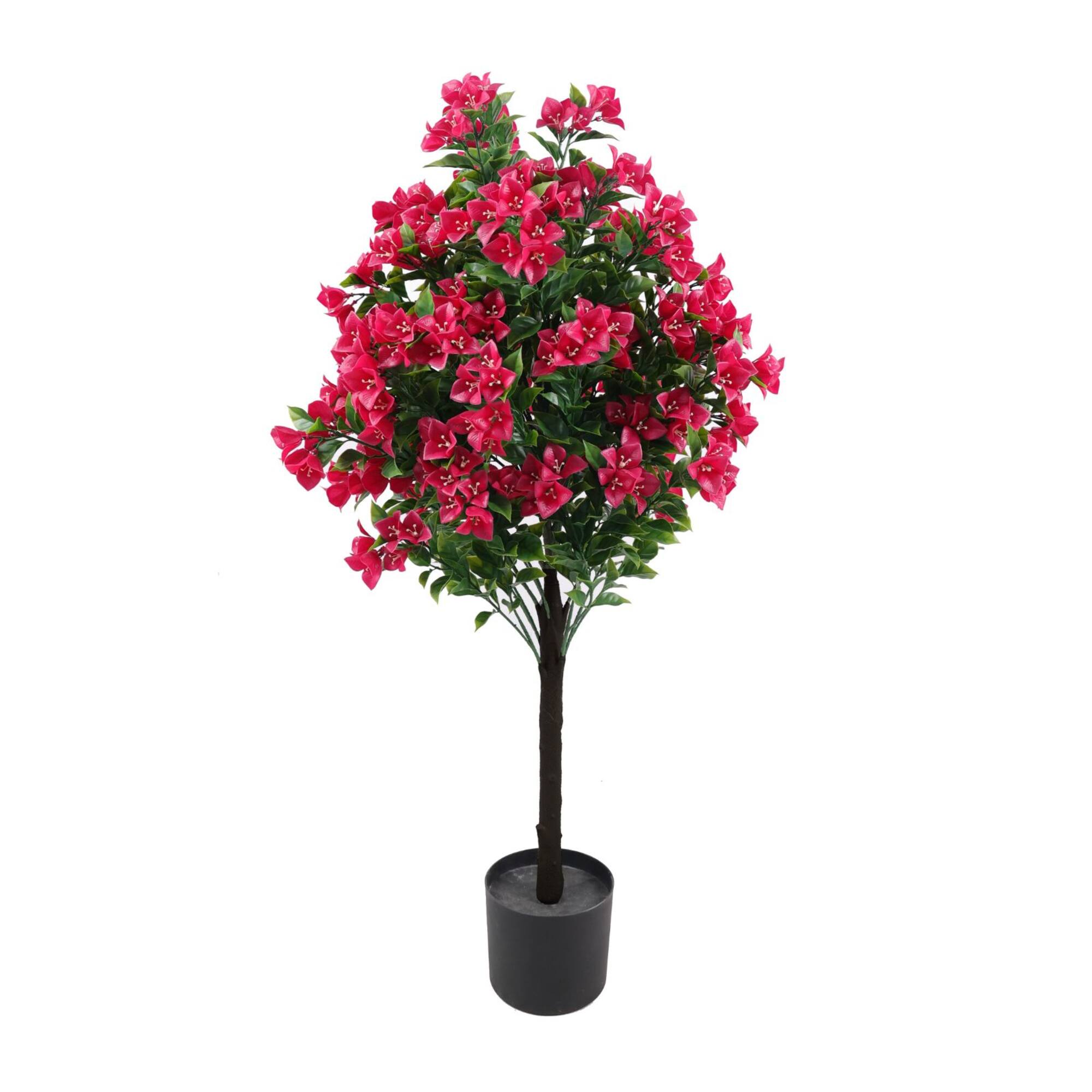 GreenSmart Dekor 4ft. Artificial Bougainvillea Plant in Black Pot